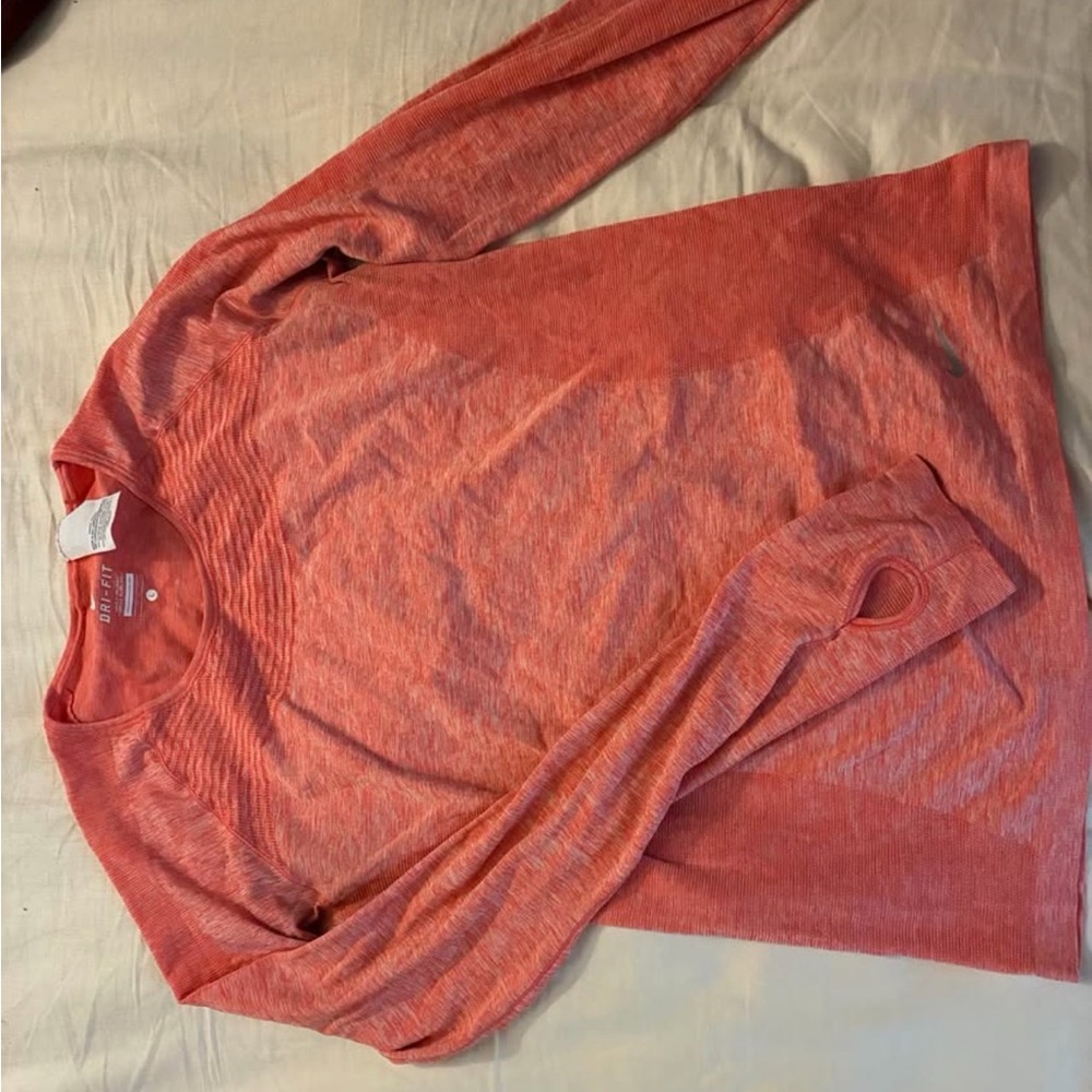 Nike Dri-FIT Orange Long Sleeve Top